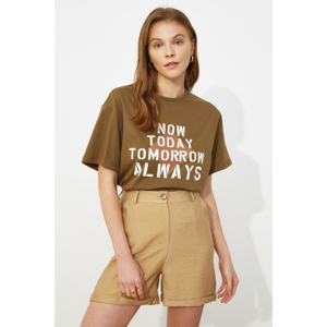 Trendyol Manicur printed Boyfriend Knitted T-Shirt