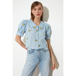 Trendyol Blue Balloon Sleeve Shirt