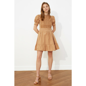 Trendyol Camel Lace Detailed Dress