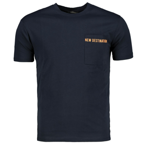 Trendyol Navy Blue Men's Short Sleeve Printed Regular Fit T-Shirt