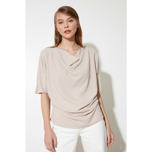 Trendyol Stone Upright Collar Blouse