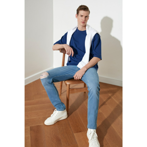 Trendyol Blue Male Destroyed Tapared Skinny Jeans