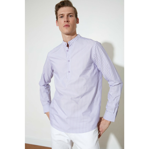 Trendyol Lila Men's Regular Fit Dominating Neck Half Pat Shirt