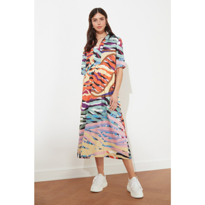 Trendyol Multicolored Collar Detailed Patterned Dress