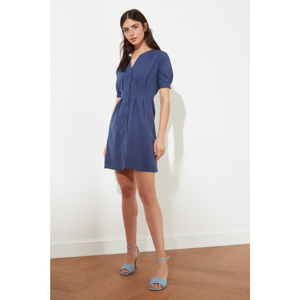 Trendyol Navy Blue Waist Detail Shirt Dress