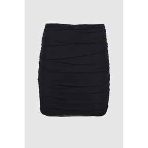 Trendyol Black Draped Tulle Skirt