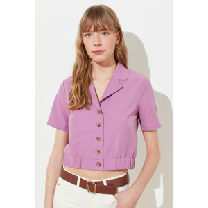 Trendyol Purple Basic Jacket Collar Shirt