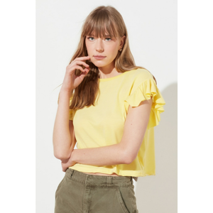 Trendyol Yellow Frill Knitted Blouse