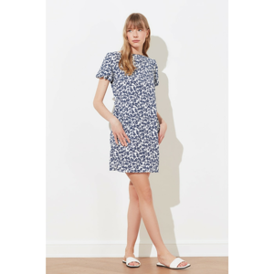 White-blue floral dress with pockets Trendyol - Women