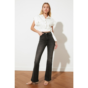 Trendyol Anthracite High Waist Flare Jeans