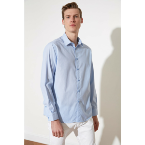 Trendyol Blue Men's Relax Fit Shirt Collar Striped Shirt
