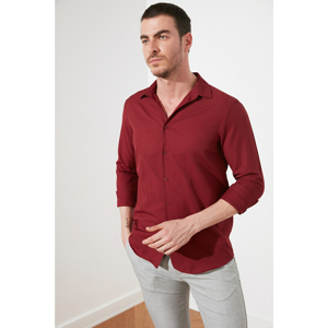 Trendyol Burgundy Men's Regular Fit Oxford Shirt