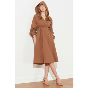Trendyol Camel Hooded Dress