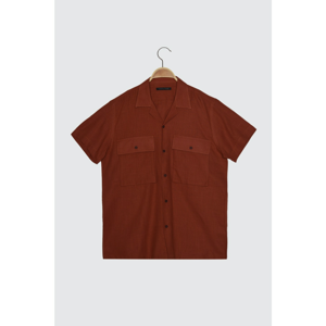 Trendyol Tile Men's Double Pocket Cover Short Sleeve Regular Fit Shirt