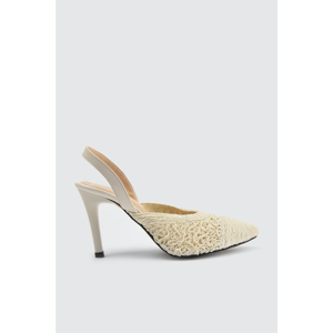 Trendyol White Handmade Detailed Women's Classic Heels