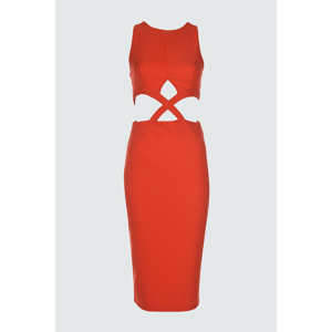 Trendyol Coral Waist Detailed Dress