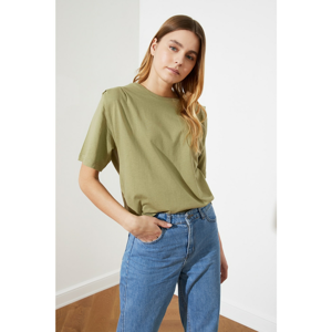 Trendyol Mint Shoulders Pleated Knitted T-Shirt