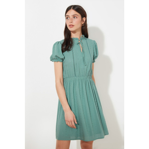 Trendyol Textured Fabric Dress WITH Green Binding Detail