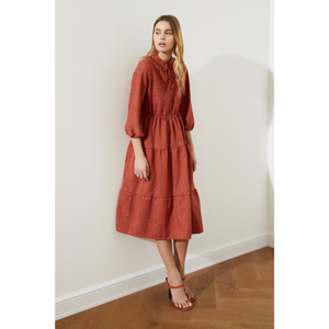 Trendyol Fabric Textured Dress WITH Tile Collar Detail