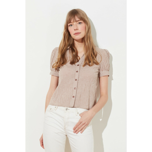 Trendyol Camel V Collar Shirt