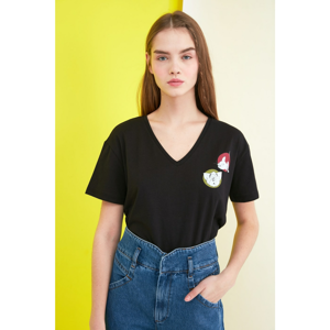 Trendyol Black Tom & Jerry Licensed Printed Basic Knitted T-Shirt