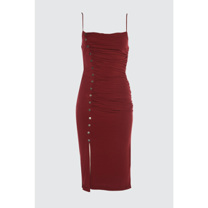 Trendyol Burgundy Accessory Detailed Dress