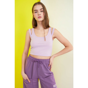 Trendyol Lila Strap Wick crop top knitted athlete