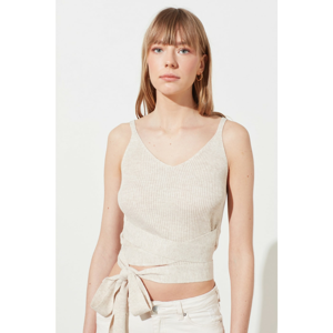 Trendyol Stone Wicked V-Neck Knitwear Blouse