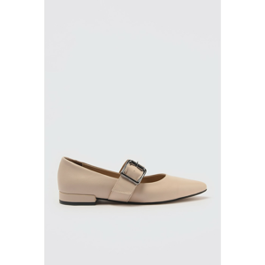 Trendyol Beige Buckle Woman Babet