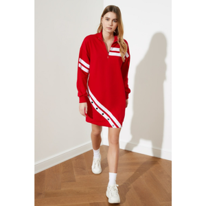 Trendyol Red Print Sweat Knitted Dress