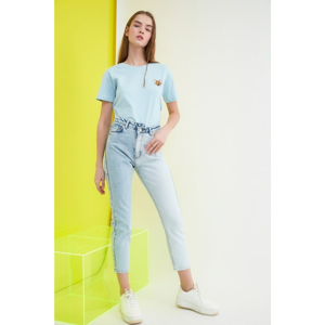 Trendyol Blue Block High Waist Mom Jeans