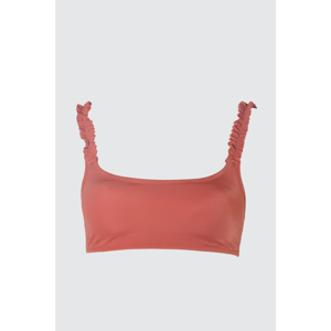 Trendyol Dried Rose Straps Ruffle Detailed Bikini Top
