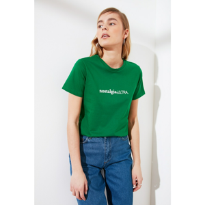 Trendyol Green Printed Basic Knitted T-Shirt