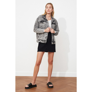 Trendyol Gray Basic Denim Jacket