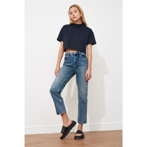 Trendyol Blue High Waist Narrow Straight Jeans