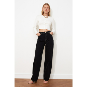 Trendyol High Waist Wide Leg Jeans WITH Black Contrast Seams