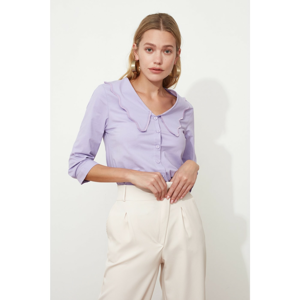 Trendyol Lila Collar Detailed Shirt