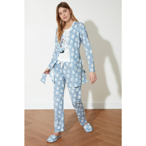 Trendyol Blue 5 Team Knitted Pyjama Set