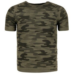 Sesto Senso Man Camouflage Short Sleeve Functional Shirt Khaki