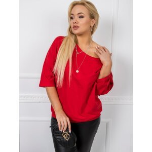 RUE PARIS Red plus size blouse
