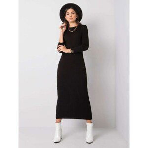 RUE PARIS Black knitted maxi dress