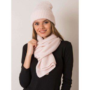 RUE PARIS Light pink hat and scarf