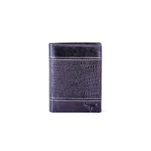 Black wallet for men with embossing