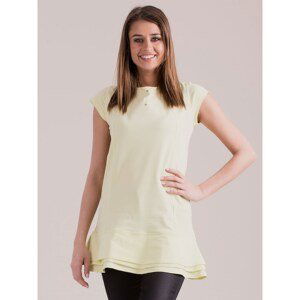 Light yellow tunic with layered ruffles