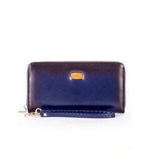 Blue shaded wallet with a handle