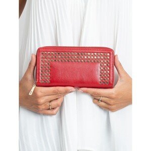 Elongated wallet with red studs