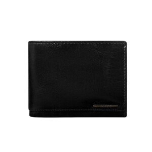 Black genuine leather wallet with RFID system