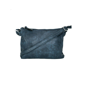 Ecological leather satchel, navy blue