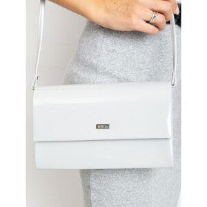 Light gray lacquered clutch bag