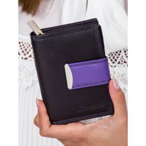 Women´s black wallet with a purple trim